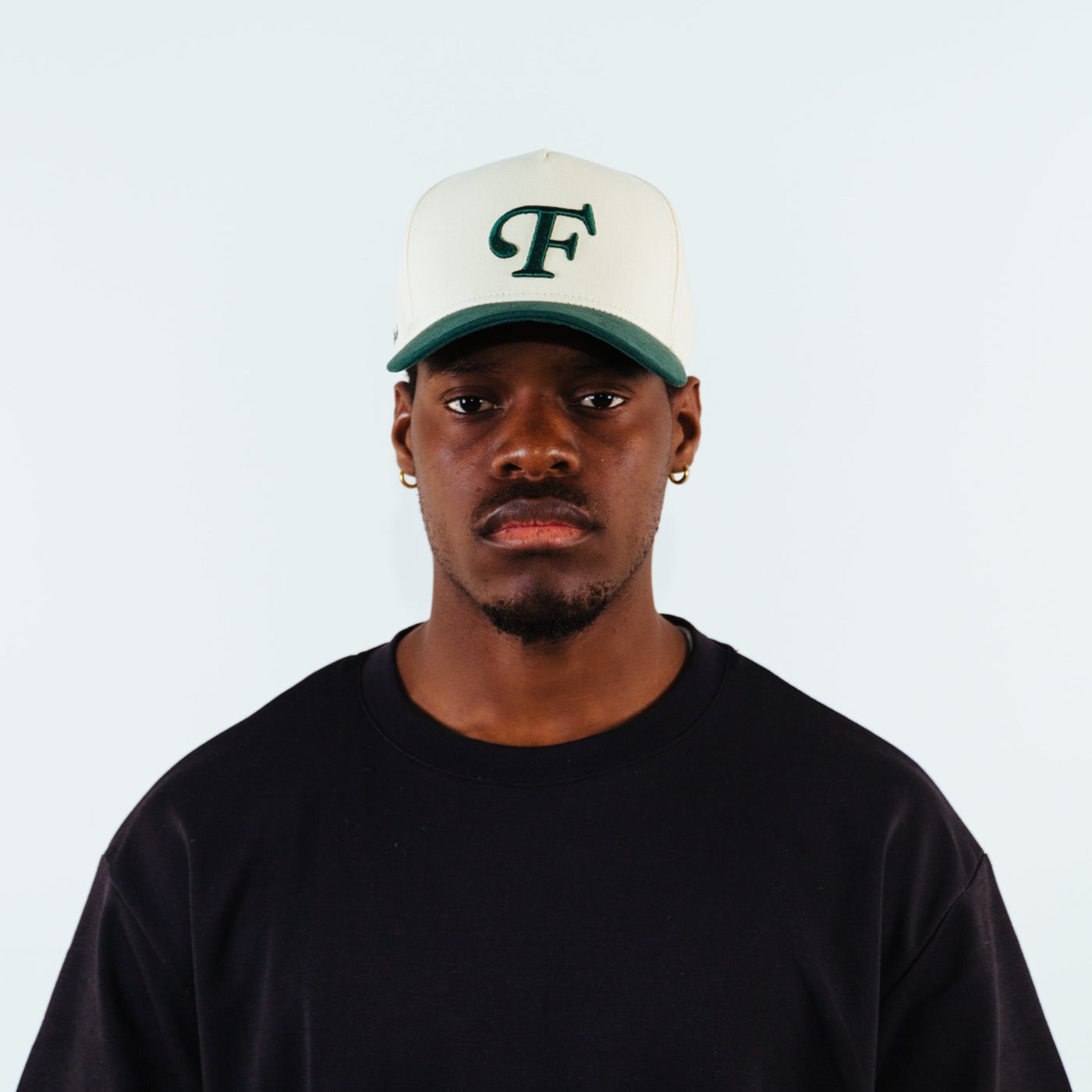 "F" Cap - Forest Green/Cream