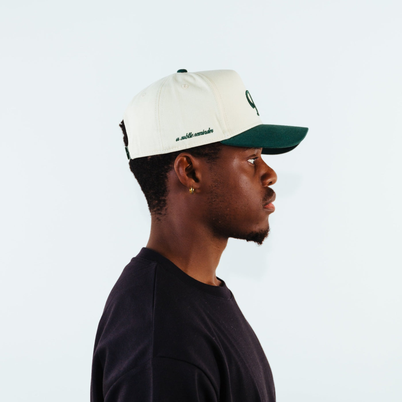 "F" Cap - Forest Green/Cream