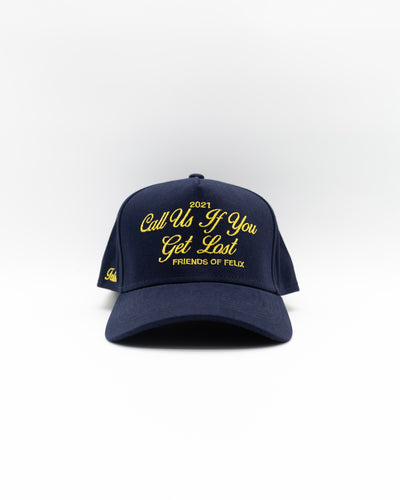 Call Us If You Get Lost Script Cap - Navy/Gold