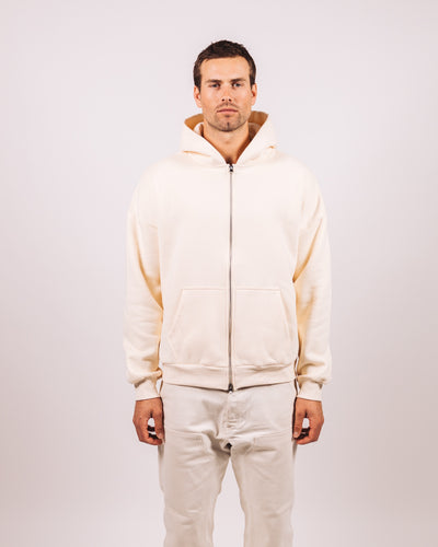 Felix Zip Hoodie - Cream