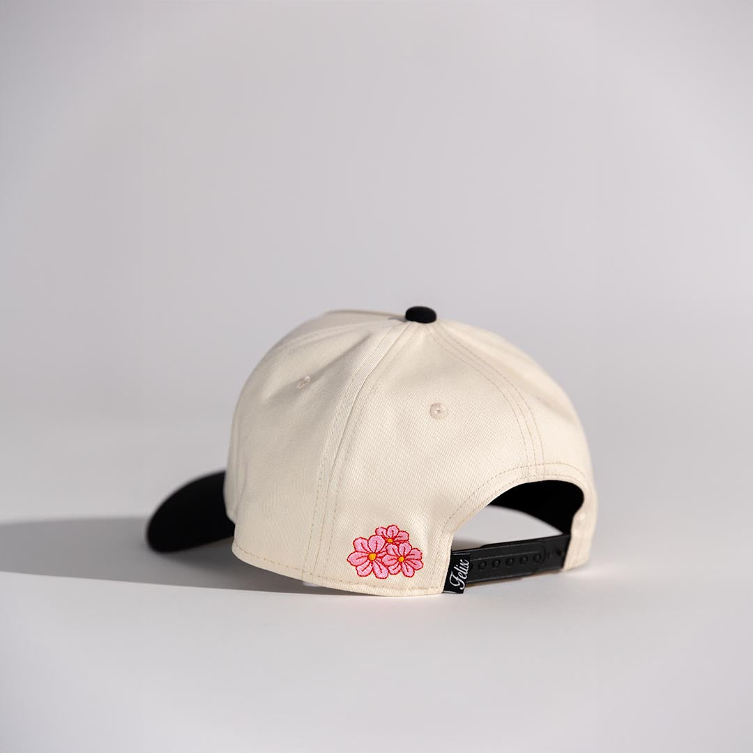 "F" Cap - Black/Cream/Pink