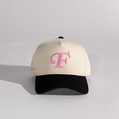 "F" Cap - Black/Cream/Pink