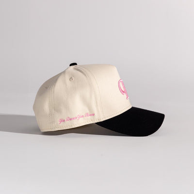 "F" Cap - Black/Cream/Pink